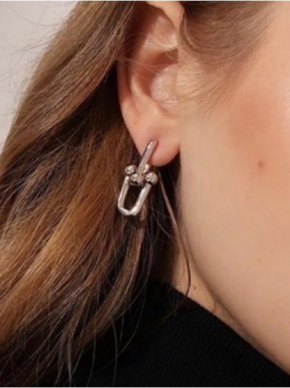 NEW! Silver Tone U Link Earrings